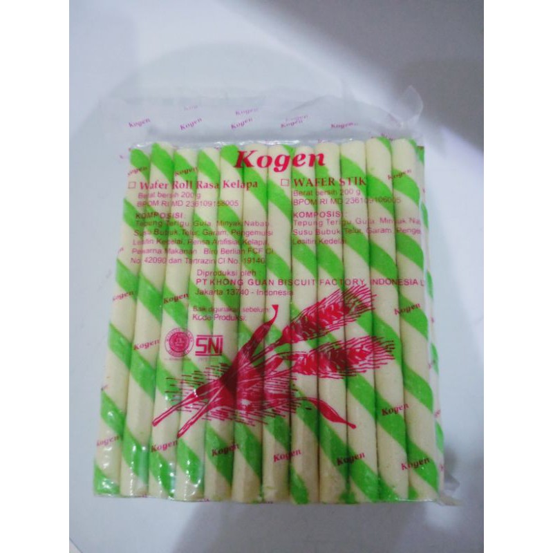 

Wafer Stick Kogen 200 gr/Astor Khong Guan rasa original kelapa/wafer roll