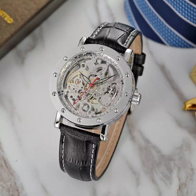 Jam Tangan Mekanik Automatic Forsining Retro Klasik Silver Black