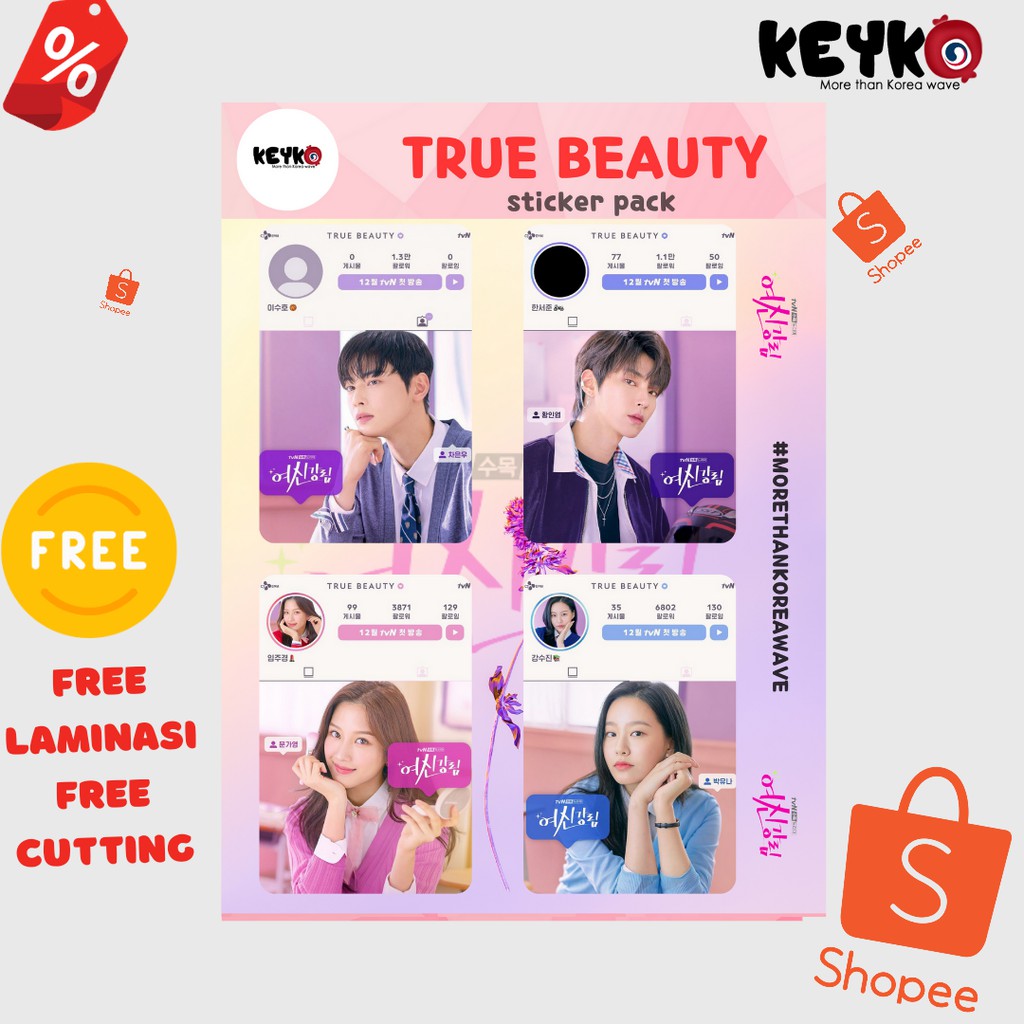 Sticker True beauty Kdrama stikerpack