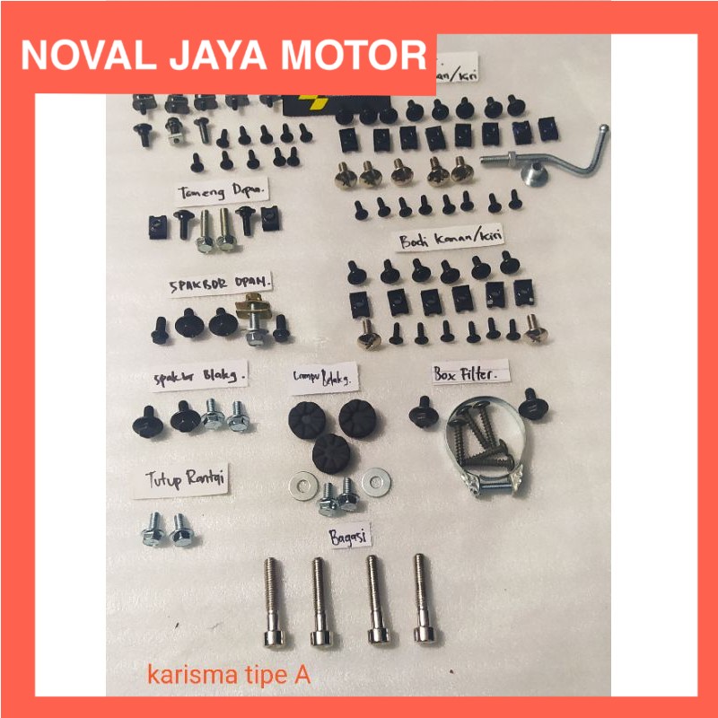 Jual baut lengkap full set bodi karisma/baut lengkap full body karisma