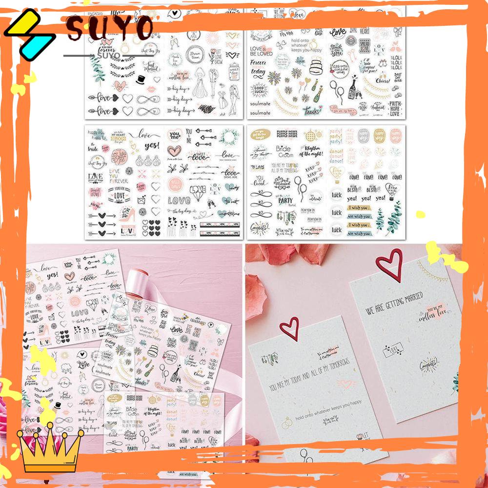 Suyo 4PCS / Set Stiker Dinding PVC Anti Air Motif Daun Untuk Dekorasi Pernikahan / Tunangan