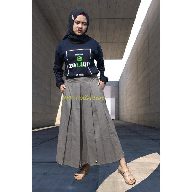 Rok Ring Panjang Rok Wanita Rok Kerja Modis Wanita Warna Hijau Botol Rok Wanita Model Numia Skirt