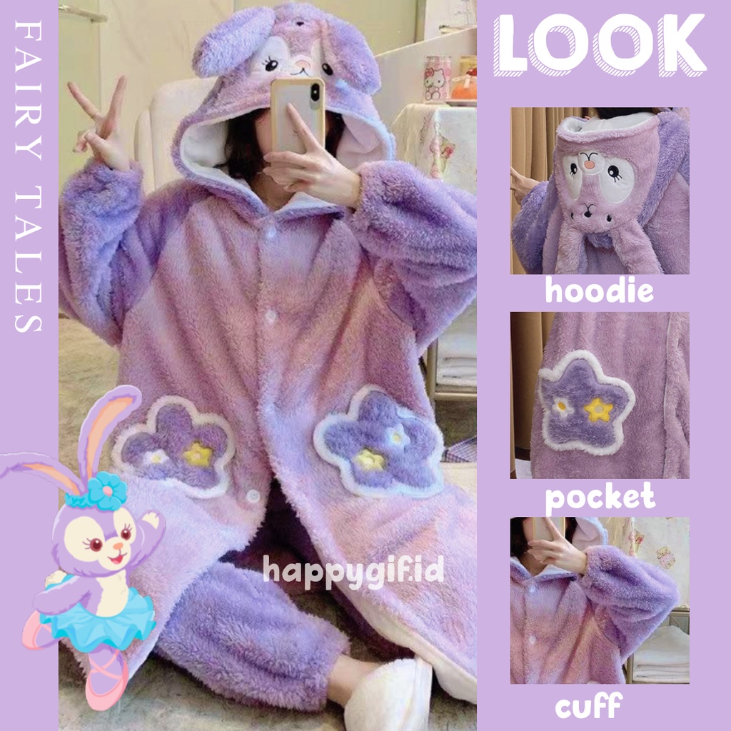 STELLA LOU BAJU TIDUR KOSTUM DASTER (TANPA CELANA) ONESIE PIYAMA KIGURUMI