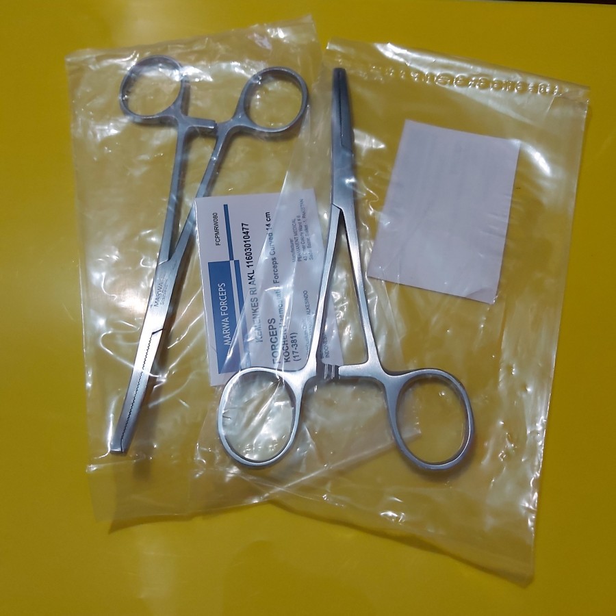 Kocher Forceps Curved 14 cm. Klem Koher Bengkok 14cm. Clamp Khocher  l