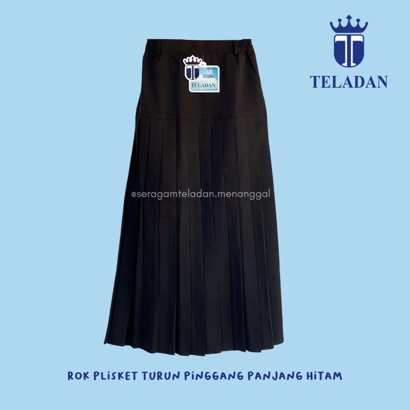 Rok Panjang Plisket Turun Pinggang Hitam - Seragam Sekolah TELADAN