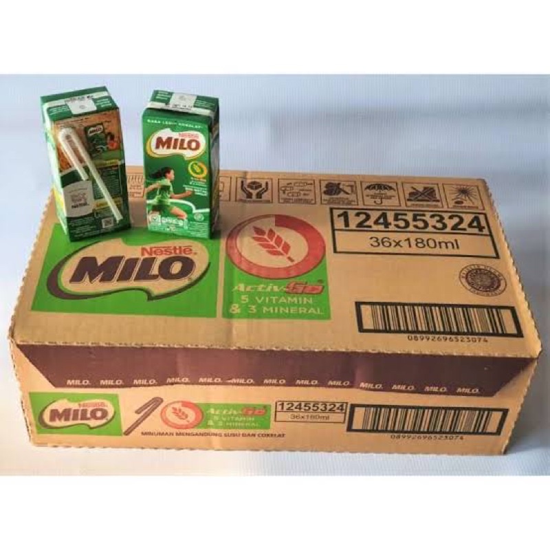 Milo Activ-Go Coklat Susu UHT [180 ml/ 36 pcs/ Karton]