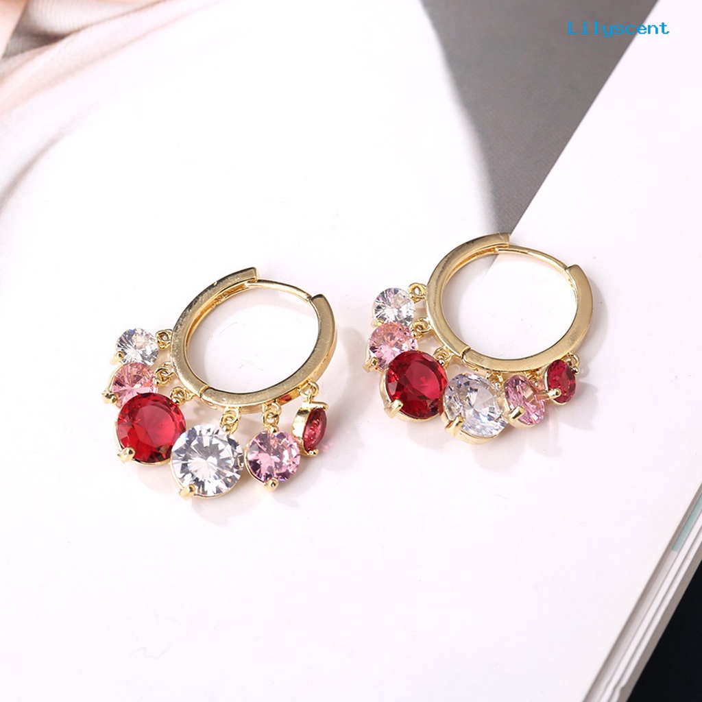 1 Pasang Anting Hoop Bahan Alloy Tahan Korosi Untuk Wanita