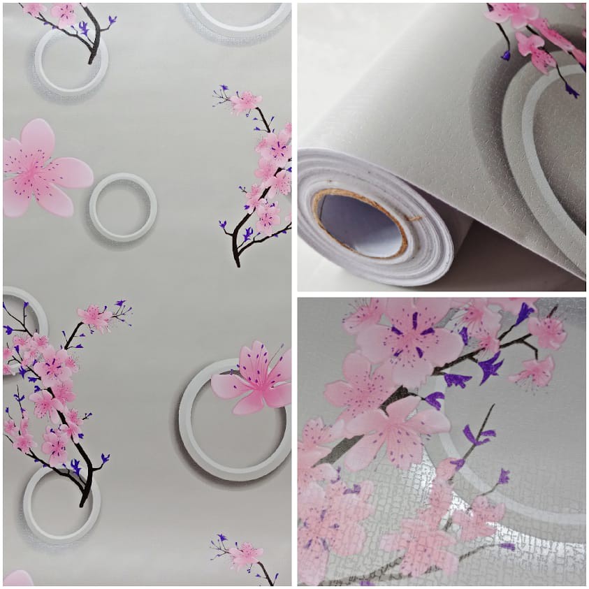 wallpaper dinding motif bunga sakura