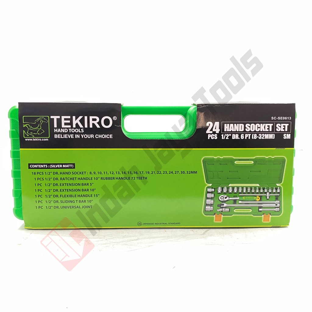 TEKIRO Kunci Sok Set 24 Pcs 8 - 32 mm - Socket Sock Box Plastik Soket