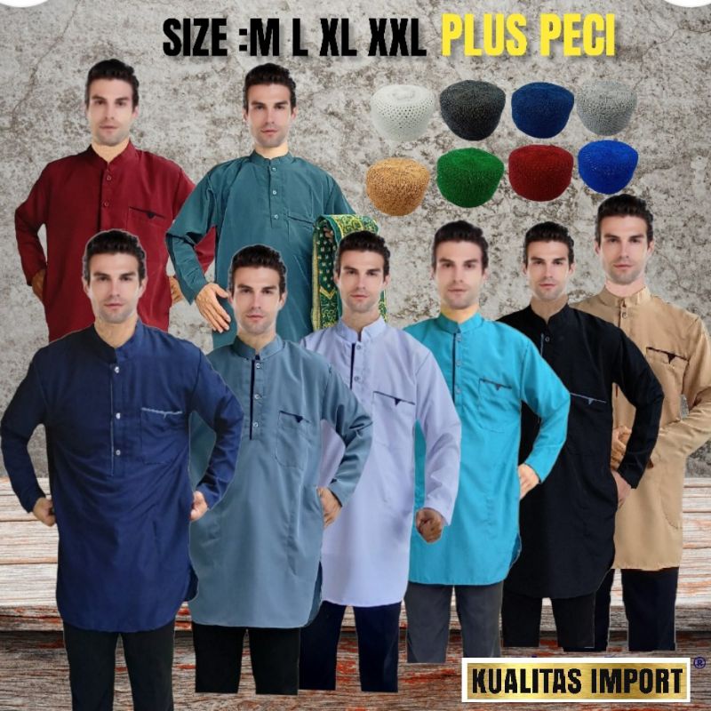 AL-AHKOF Baju gamis pakistan pria dewasa keren terlaris /baju koko muslim BAHAN KAIN ADEM,NYAMAN DAN LEMBUT