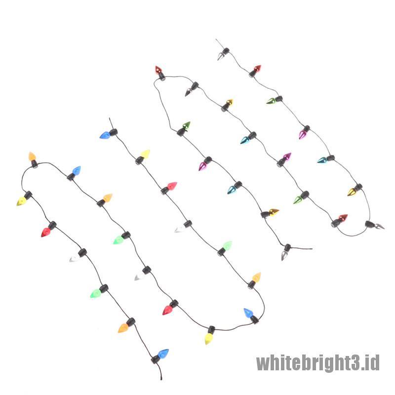 {white3} 0.5m 1/12 Dollhouse Miniature A String of multi-coloured plastic Christmas lights