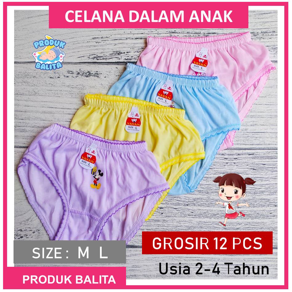 Celana Dalam Anak Perempuan Lusinan CD Anak Perempuan 12 Pcs Murah