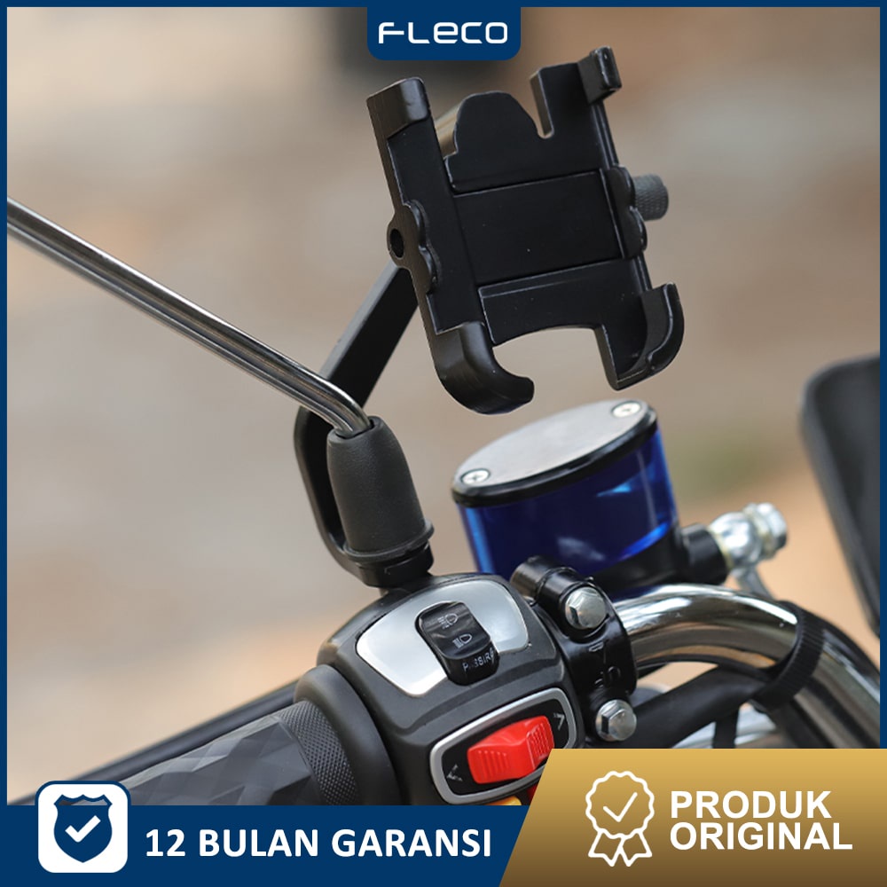 Holder HP Motor Spion Bahan Besi / Full Metal Body C-2 Motorcycle Holder FLECO