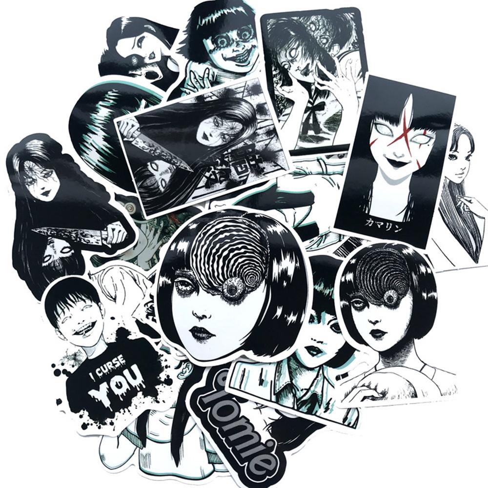 [Elegan] Stiker Anime Skateboard Lucu Scrapbook Koper Skateboard Junji Ito Luggage Sticker