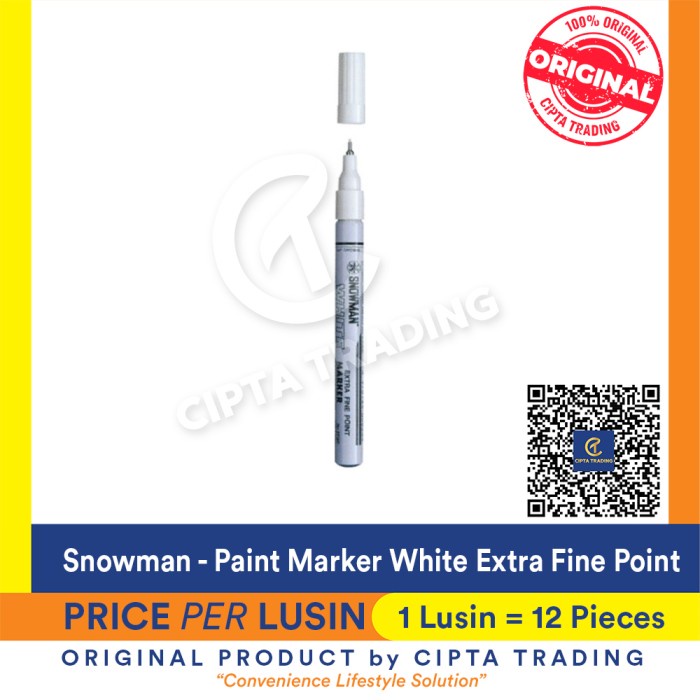 

Eklusif Paint Marker - Snowman - White Paint Extra Fine Point (Per Dozen) Limited