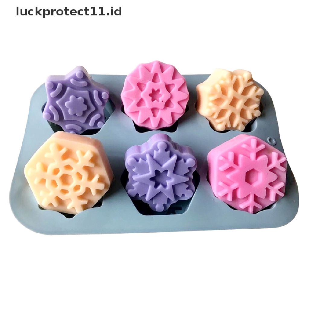 &lt; Luckprotect11. &lt; LuckproteksiCetakan Sabun Resin Bahan Silikon Bentuk Snowflake Natal