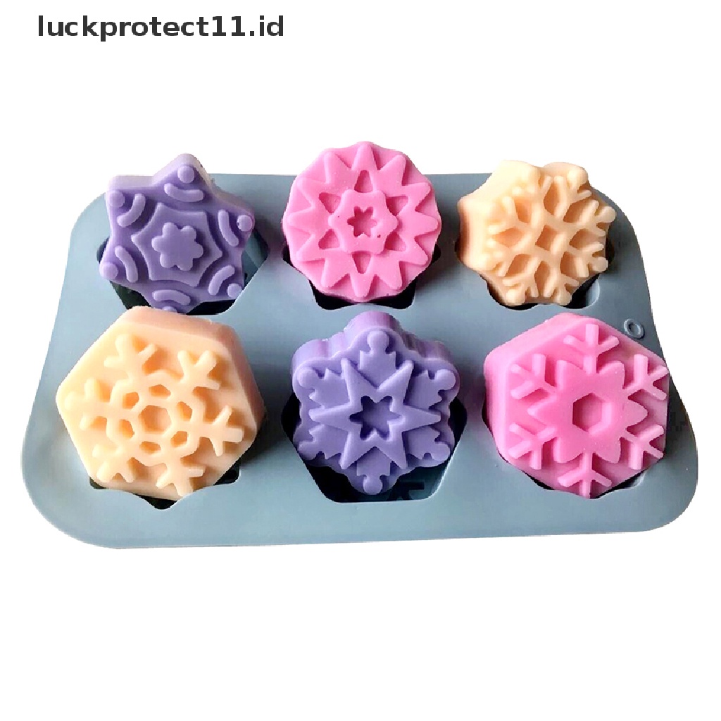 &lt; Luckprotect11. &lt; LuckproteksiCetakan Sabun Resin Bahan Silikon Bentuk Snowflake Natal