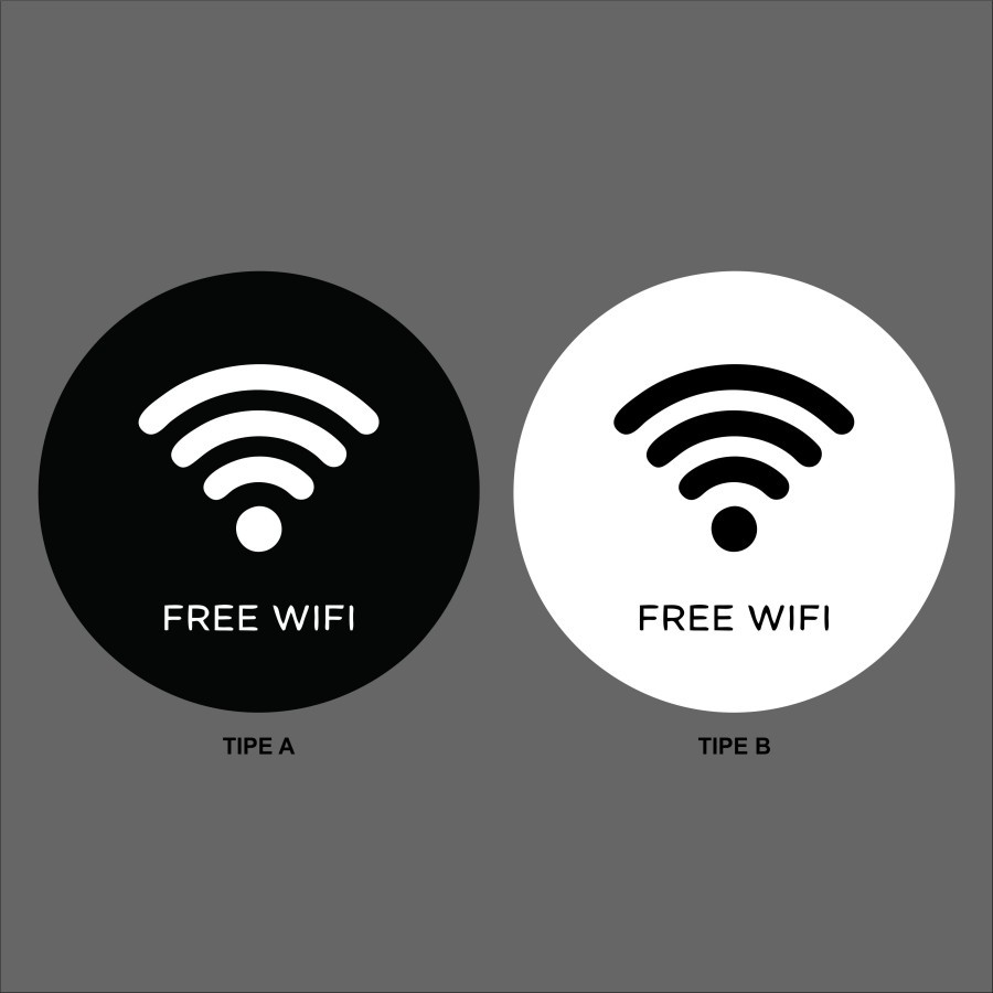 Free Wifi | Sign Board Akrilik | Papan Tanda Wifi | Sign Label Wifi