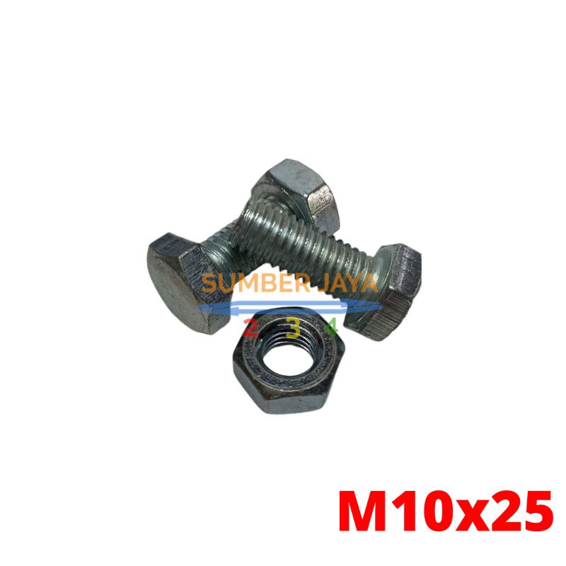 Baut mur M10 10x25 BMP / BMP 10x25 TERMURAH