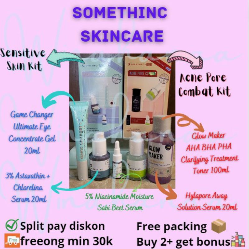 SALE Somethinc Skincare x NCT Dream Acne Pore Sensitive Skin kit sharing glow maker AHA BHA PHA tone