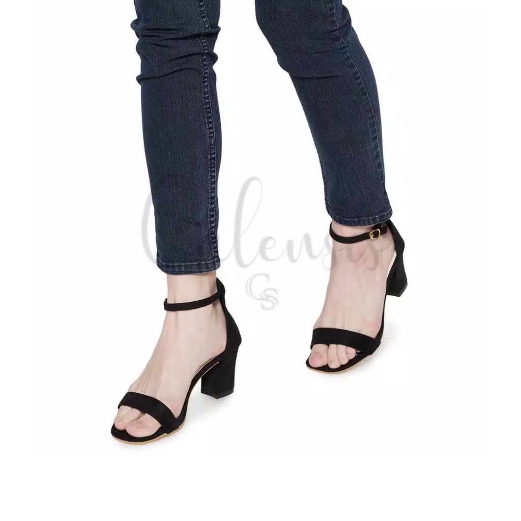 Calensis Heels Fucia Black - High heels 7 cm- Heels wisuda- Heels Simple - Heels best seller