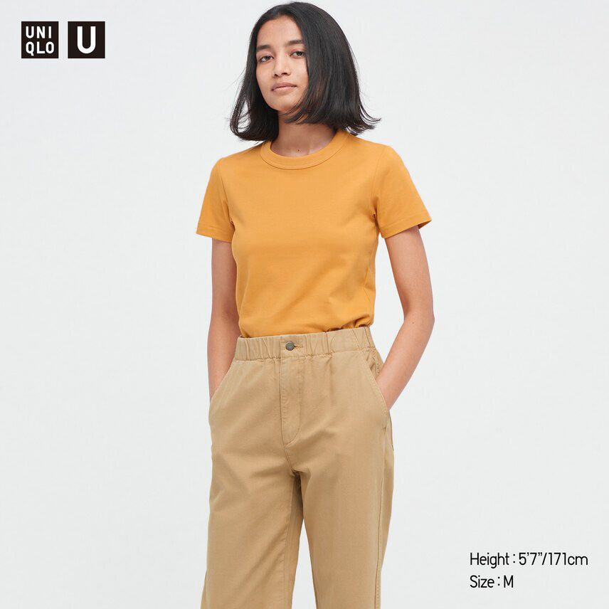 Uniqlo Crewneck Short Sleeve Tshirt-UNQ crew Mustrd