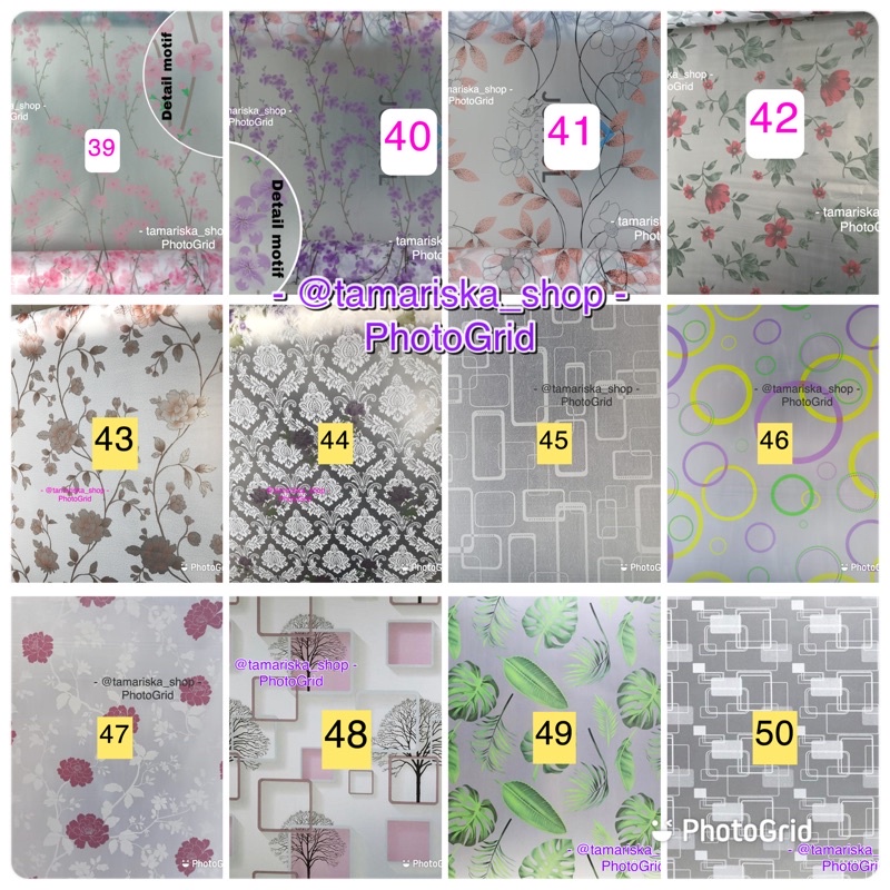 stiker kaca rumah sticker buram sandblast motif stiker pintu jendela L.90cm