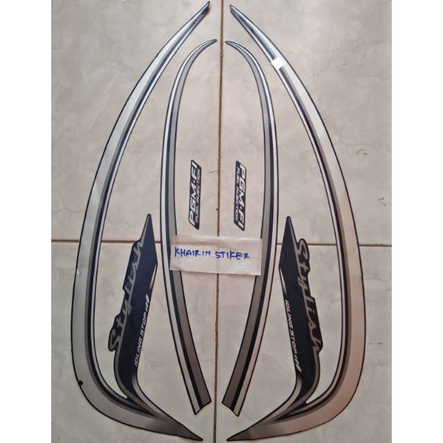 Striping scoopy stylish 2016 biru donker