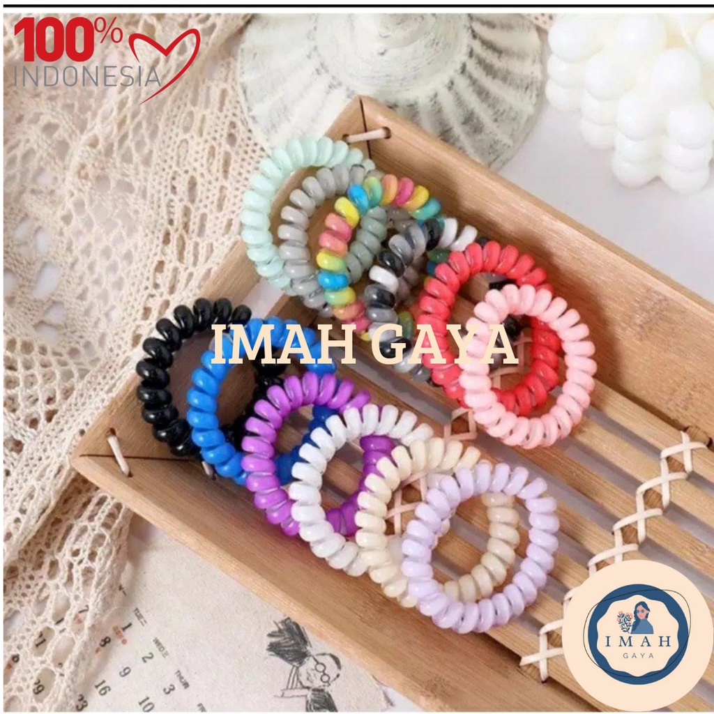 KARET RAMBUT SPIRAL IKAT RAMBUT KOREA KUNCIRAN WANITA MURAH BISA COD