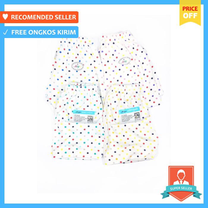 Pakaian bayi unisex - miyo celana bayi pendek polkadot s,m,l - 4 pcs - baju & sepatu bayi