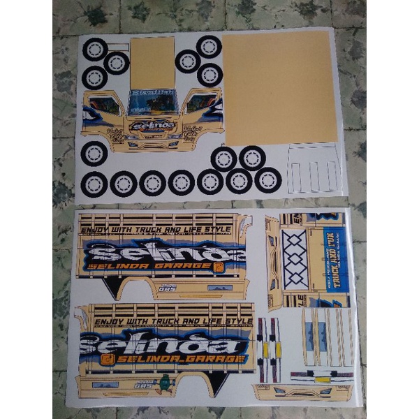 Lembaran PaperCraft Truk Oleng New Selinda Skala 1:16