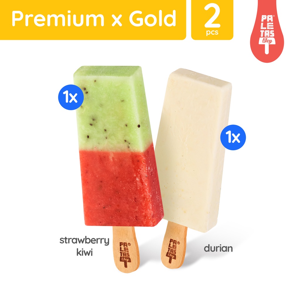 

Es Krim Paletas Wey 1 Pcs Durian & 1 Pcs Strawberry Kiwi