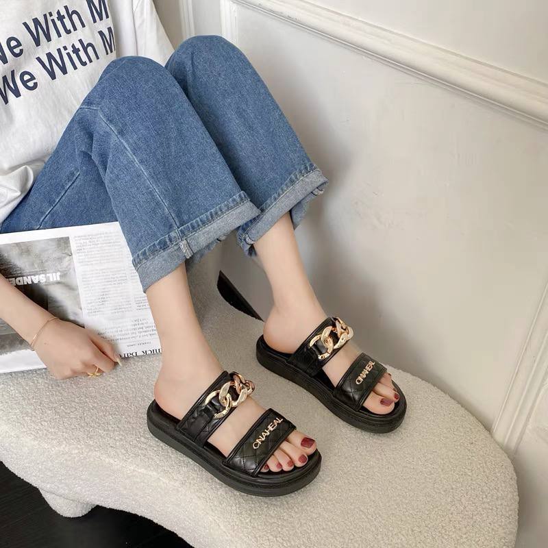 10998 Sandal Selop Wedges Wanita Murah Sendal Import Perempuan