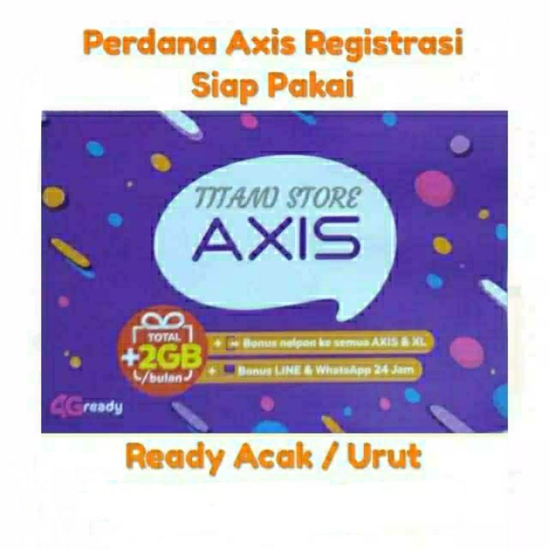 Perdana Axis Registrasi Aktif Acak / Urut