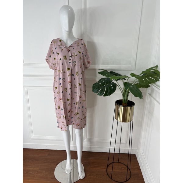 DASTER PENDEK SEBETIS RAYON MOTIF KEKINIAN VIRAL DASTER DEWASA PAKAIAN WANITA KEKINIAN LUCU-nude flower