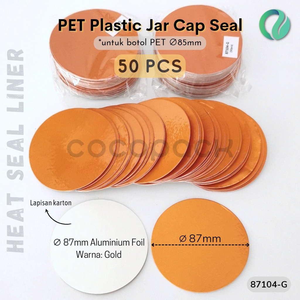 

Segel Aluminium Foil Gold Seal Botol PET 87x0.4mm 50PCS