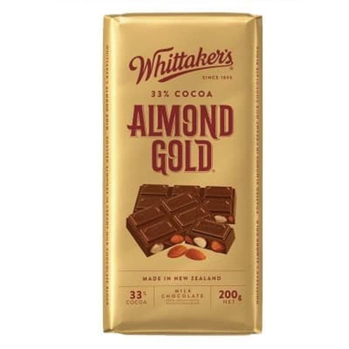 

#HANDCARRY Whittaker's Mini Milk Chocolate Almond Gold 200g - UFOHCR2137