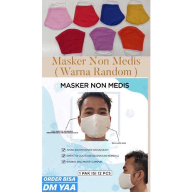 MASKER KAIN 2 PLY NON MEDIS TALI KARET BISA DICUCI ULANG BUKAN SENSI NEXCARE 3M