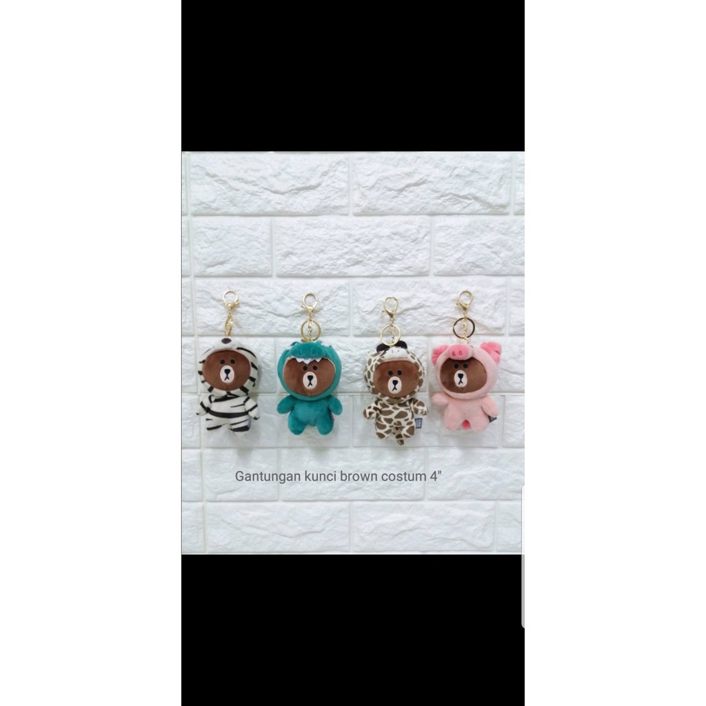 gantungan kunci boneka brown line animal Murah