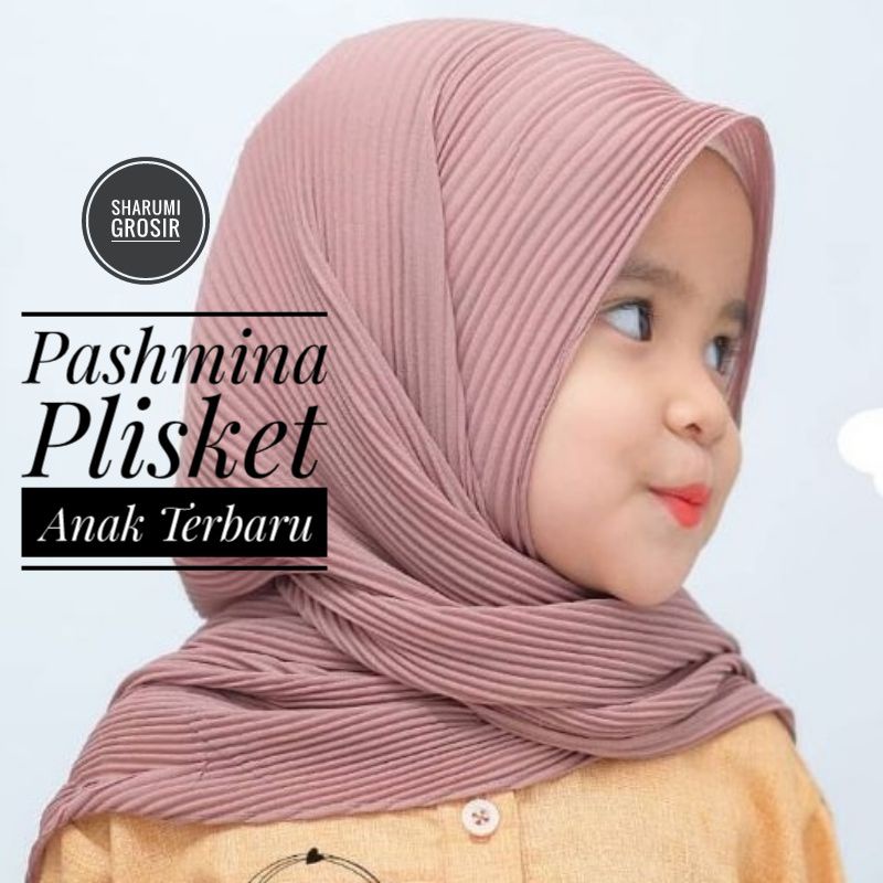 PASHMINA PLISKET ANAK PEREMPUAN / HIJAB PLISKET MURAH