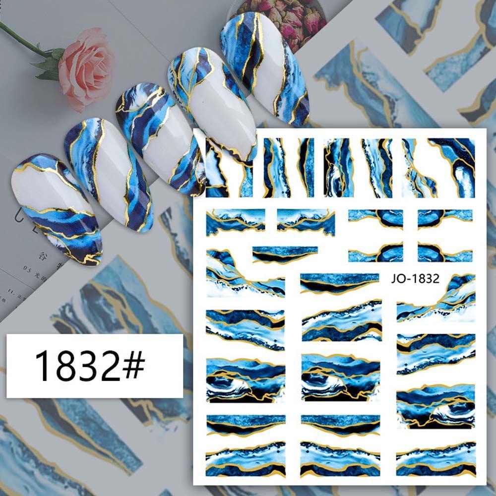 AUGUSTINA Agustina 3D Nail Art sticker 1pc Indah Kuku decal Manicure Aksesoris Pola Marmer Perekat Slider decals DIY Nail Art Dekorasi