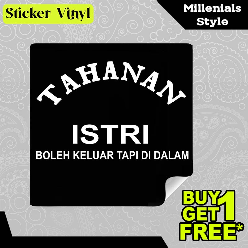 

Stiker Sticker Tahanan Istri Boleh Keluar Tapi di Dalam Tulisan Kalimat Gaul dan Kekinian Aesthetic Bahan Vinyl Satuan Anti Air