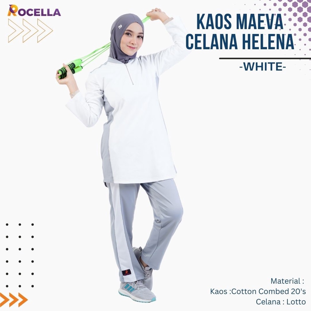 Baju Olahraga Wanita Muslim Lengan Panjang Rocella Kaos Maeva Sport Wanita Hijab Muslimah Tampilan S