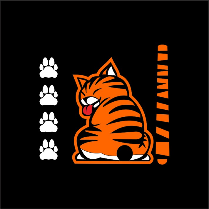 CUTTING STIKER KUCING KACA BELAKANG MOBIL UNIVERSAL AVANZA XENIA