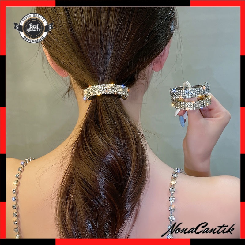 Jepit Jepitan Rambut Korea Barrette Kristal Berlian Imitasi 5cm Wanita Dewasa Unik Kecil Jepit Rambut Ponytail Jepit Otomatis Rhinestone