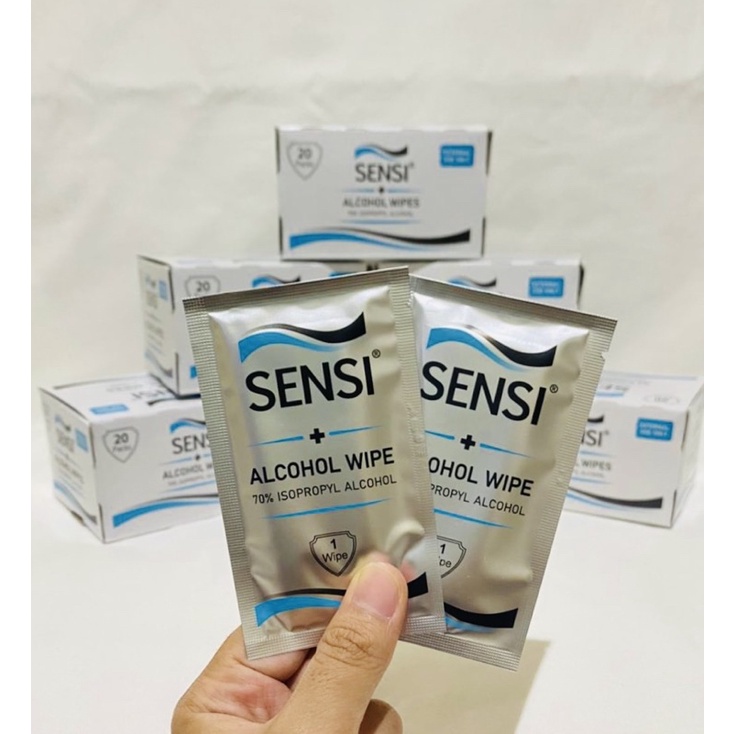 SENSI ALCOHOL WIPES TISSUE ALKOHOL 70% ISOPROPYL ALCOHOL ISI 20 PCS