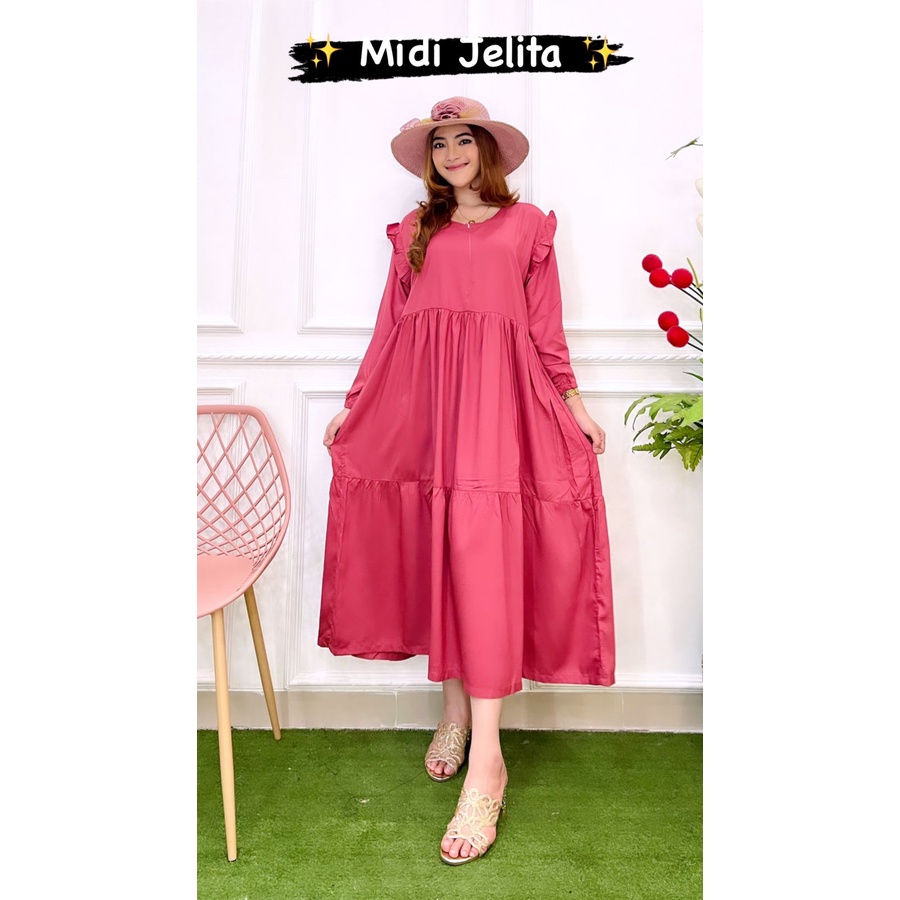 Midi Dress/Midi jelita by ratu/Midi dress motif