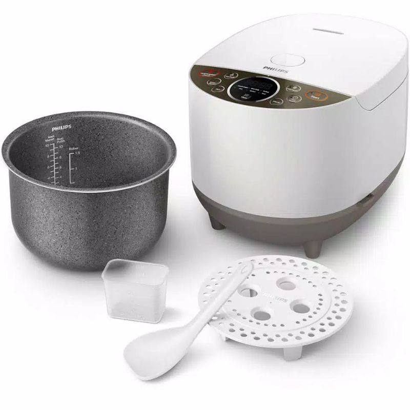 PHILIPS Digital Rice Cooker HD4515/33 Magic Com 1.8L - Putih / White Bandung