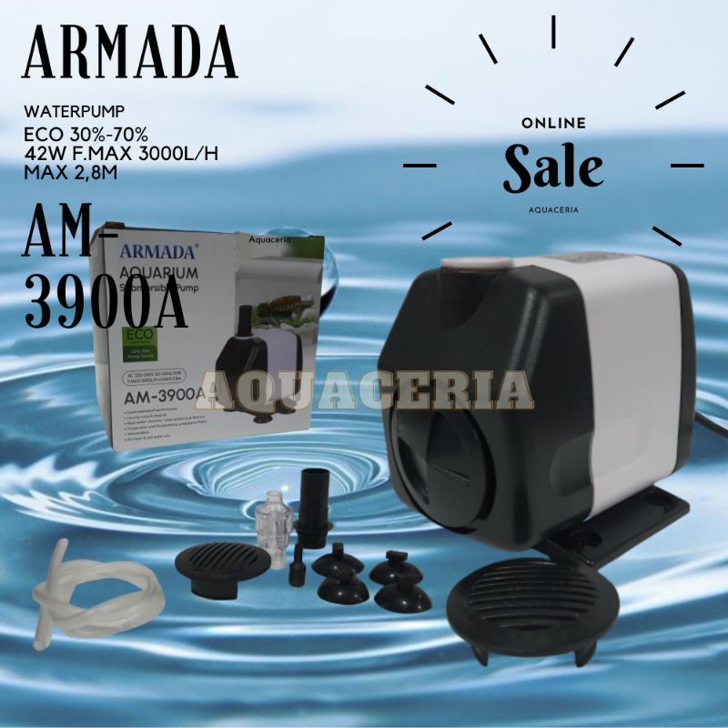 Mesin Pompa Celup Aquarium kolam ARMADA AM 3900 A Waterpump 1M- 2,5 M