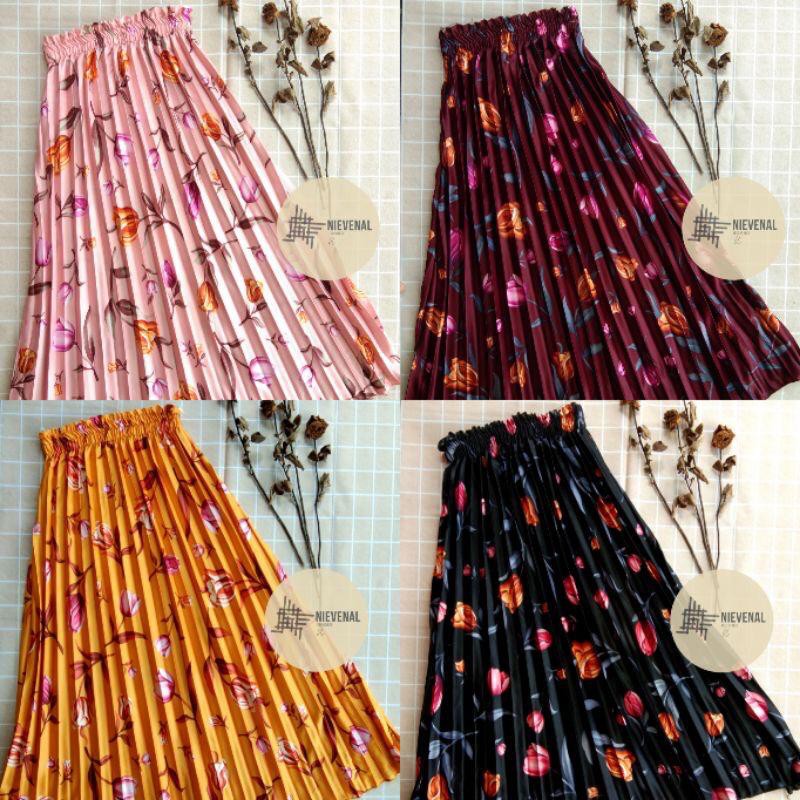ROK PLISKET BUNGA TULIP // ROK PLISKET BUNGA TULIP TERBARU // ROK PLISKET BUNGA TERBARU